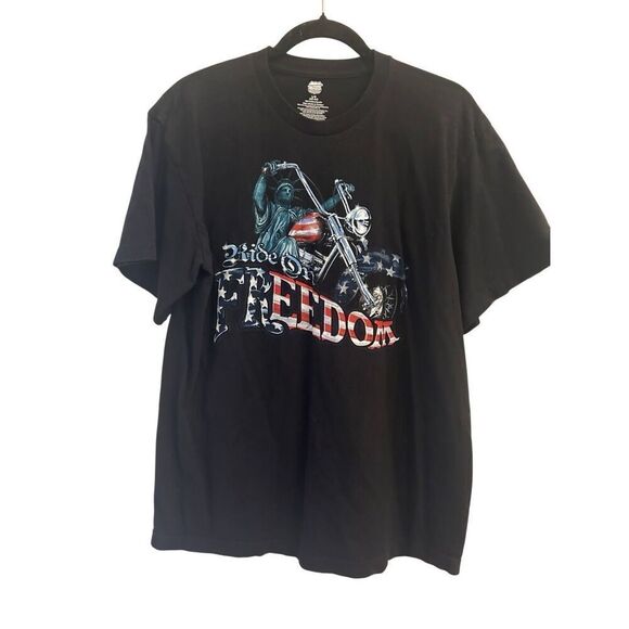 Vintage Rise on Freedom Graphic T size L Patriotic American Biker - Picture 1 of 5